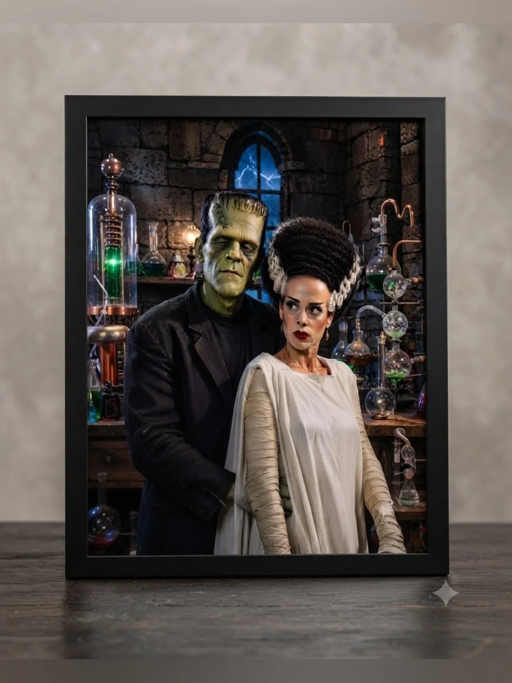 Framed Frankenstein & Bride Gothic 8x10 Art Print